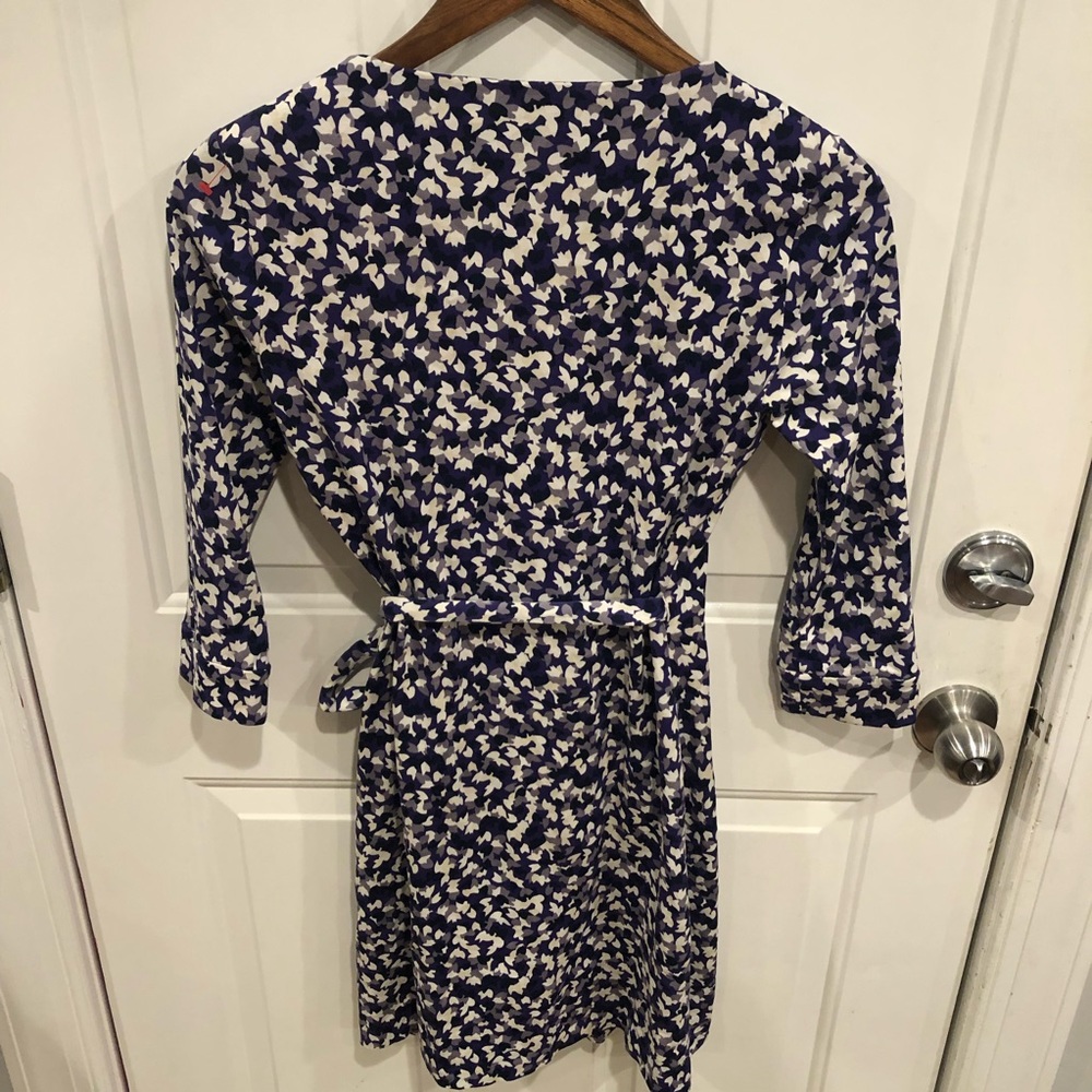 Diane Von Furstenberg Purple White New Julian Two Wrap Dress Jersey Knit - Picture 8 of 9